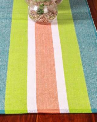 Handwoven Cotton Multicolour Runner and Mat