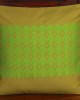 Handwoven Green and Parrot Green Cushion Cover | 16x16 Inch