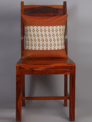 Handwoven Brown and White Cotton Cushion Cover | 16x16 Inch