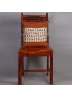Handwoven Brown and White Cotton Cushion Cover | 16x16 Inch
