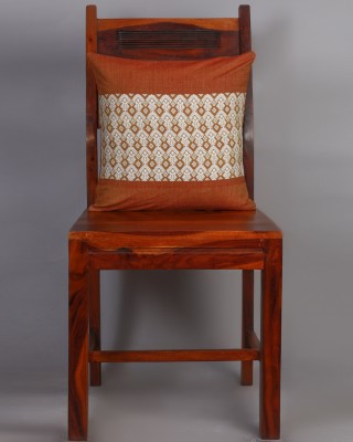 Handwoven Brown and White Cotton Cushion Cover | 16x16 Inch