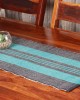 Handwoven Cotton Black and Blue Runner and Mat
