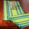 Handwoven Blue and Green Cotton Runner and Mat