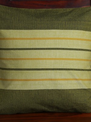 Handwoven Green Cotton Cushion Cover | 12x12 Inch