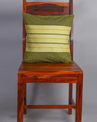 Handwoven Green Cotton Cushion Cover | 12x12 Inch