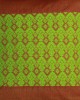 Handwoven Brown and Green Cotton Cushion Cover | 16x16 Inch