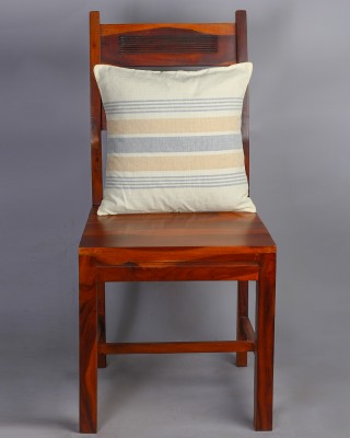 Handwoven Off White and Blue Cotton Cushion Cover | 12x12 Inch