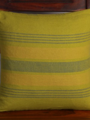 Handwoven Mehendi Green Cotton Cushion Cover | 12x12 Inch