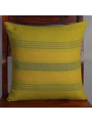 Handwoven Mehendi Green Cotton Cushion Cover | 12x12 Inch