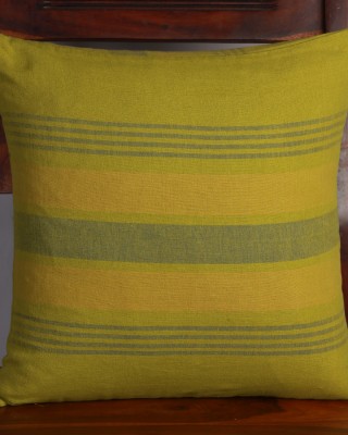 Handwoven Mehendi Green Cotton Cushion Cover | 12x12 Inch