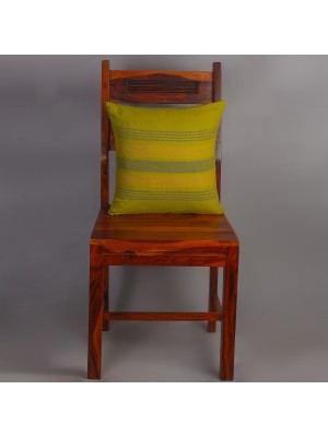 Handwoven Mehendi Green Cotton Cushion Cover | 12x12 Inch