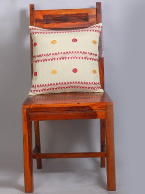 Handwoven Off White Cotton Cushion Cover | 16x16 Inch