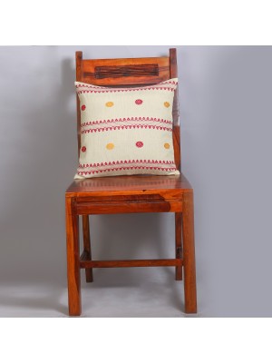 Handwoven Off White Cotton Cushion Cover | 16x16 Inch