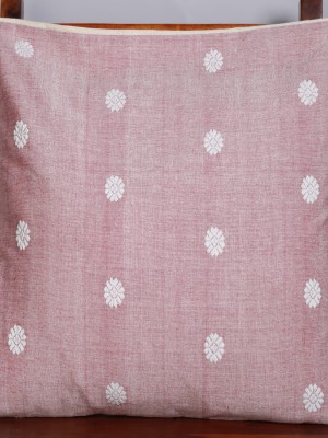 Handwoven Pink Cotton Cushion Cover | 20x20 Inch