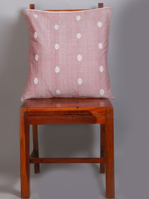 Handwoven Pink Cotton Cushion Cover | 20x20 Inch