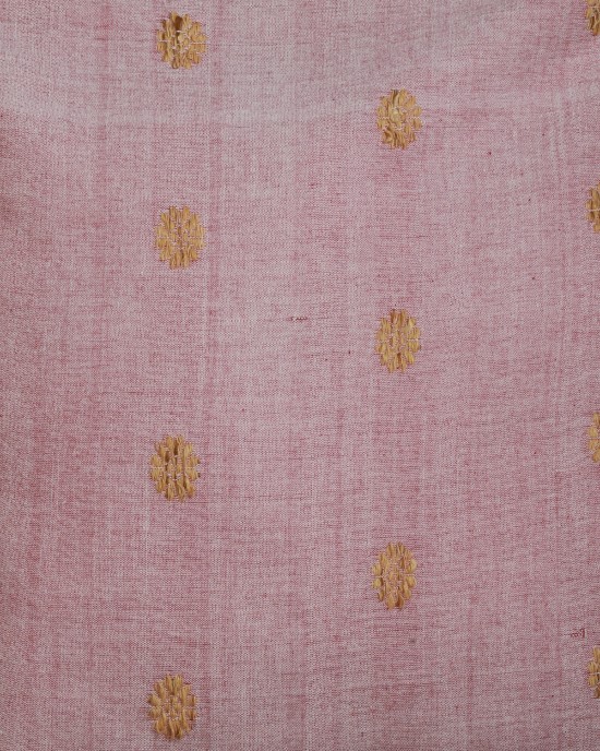Handwoven Pink Cotton Ghisa Cushion Cover | 20x20 Inch