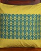 Handwoven Green and Blue Cotton Cushion Cover | 16x16 Inch