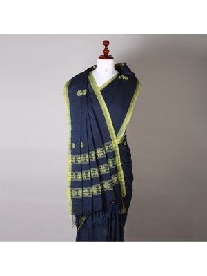 Handwoven Indigo Blue Cotton Saree Handwoven Indigo Blue Cotton Saree