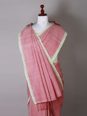 Handwoven Pink Cotton Saree Handwoven Pink Cotton Saree
