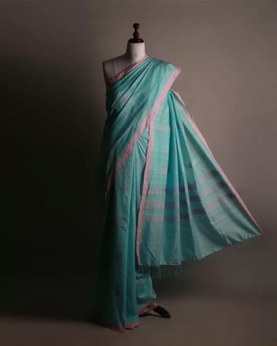 Buy Suta Printed Bollywood Pure Cotton Light Blue Sarees Online @ Best  Price In India | Flipkart.com