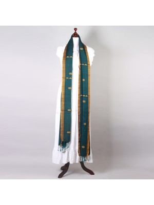 Handwoven Bottle Green Dupatta