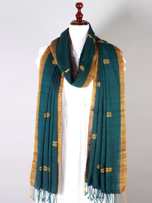 Handwoven Bottle Green Dupatta