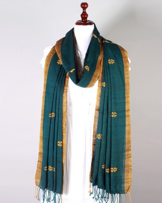 Handwoven Bottle Green Dupatta Handwoven Bottle Green Dupatta