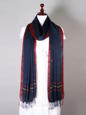 Handwoven Dark Blue Dupatta