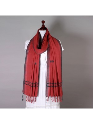 Handwoven Cotton Mauve Stole