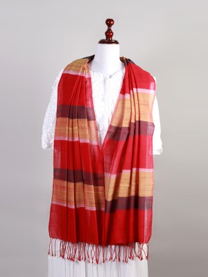 Handwoven Red Cotton Stole 
