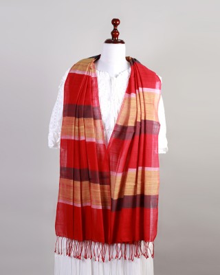 Handwoven Red Cotton Stole 