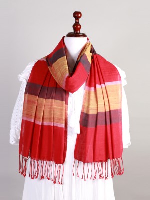Handwoven Red Cotton Stole Handwoven Red Cotton Stole