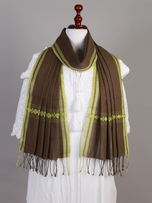 Handwoven Coffee Brown Cotton Stole Handwoven Coffee Brown Cotton Stole