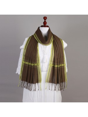 Handwoven Coffee Brown Cotton Stole
