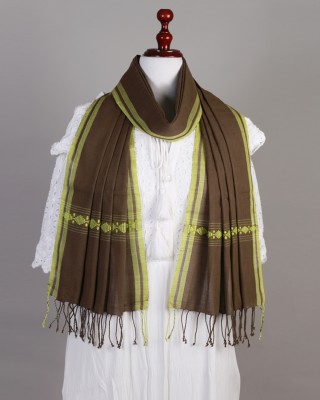 Handwoven Coffee Brown Cotton Stole Handwoven Coffee Brown Cotton Stole