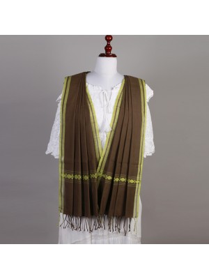 Handwoven Coffee Brown Cotton Stole