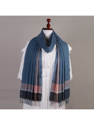 Handwoven Cotton Azure Blue Stole