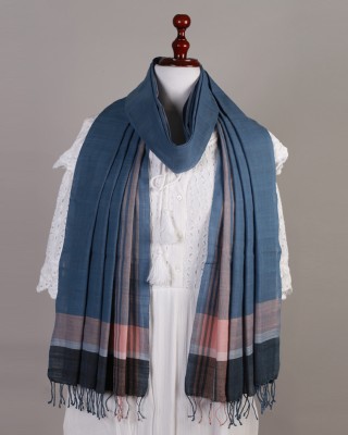 Handwoven Cotton Azure Blue Stole