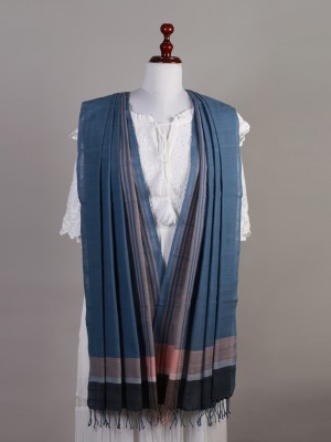Handwoven Cotton Azure Blue Stole