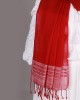 Handwoven Cotton Red Stole