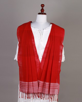 Handwoven Cotton Red Stole