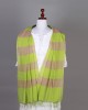  Handwoven Cotton Green Pink Stole