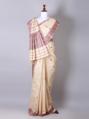 Beige Silk Saree