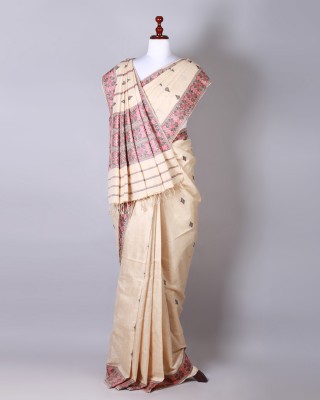 Beige Silk Saree