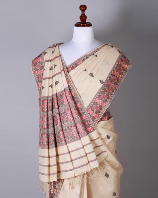 Beige Silk Saree