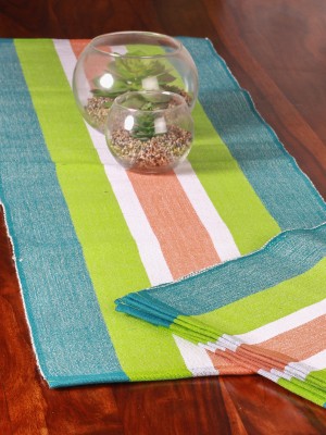 Handwoven Cotton Multicolour Runner and Mat