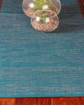 Handwoven Dark Blue and Black Cotton Runner And Mat