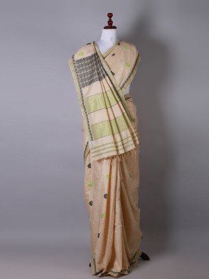 Beige Silk Saree
