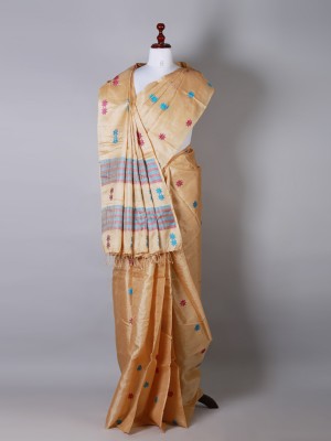 Beige Silk Saree