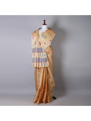 Beige Silk Saree